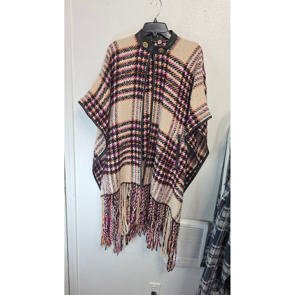 Coach Plaid Poncho Womens XS/S Multicolor Excellent